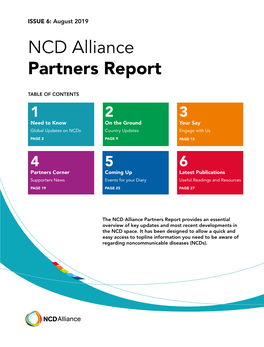 August 2019 NCD Alliance Partners Report
