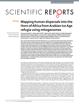 Mapping Human Dispersals Into the Horn of Africa from Arabian Ice Age