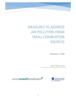 Measures to Address Air Pollution from Small Combustion Sources