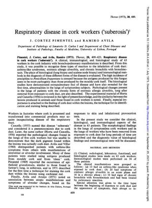 Respiratory Disease in Cork Workers ('Suberosis')1