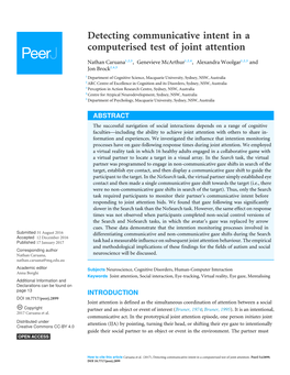 Detecting Communicative Intent in a Computerised Test of Joint Attention