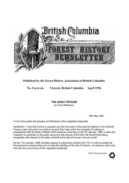 Published by the Forest History Association of British Columbia No