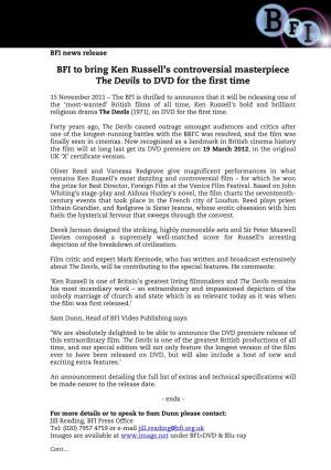 Dvd Press Release