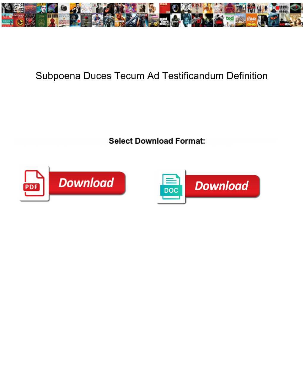 Subpoena Duces Tecum Ad Testificandum Definition