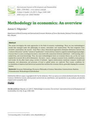 Methodology in Economics: an Overview