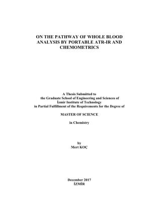 On the Pathway of Whole Blood Analysis by Portable Atr-Ir and Chemometrics