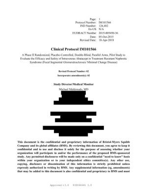 Clinical Protocol IM101566
