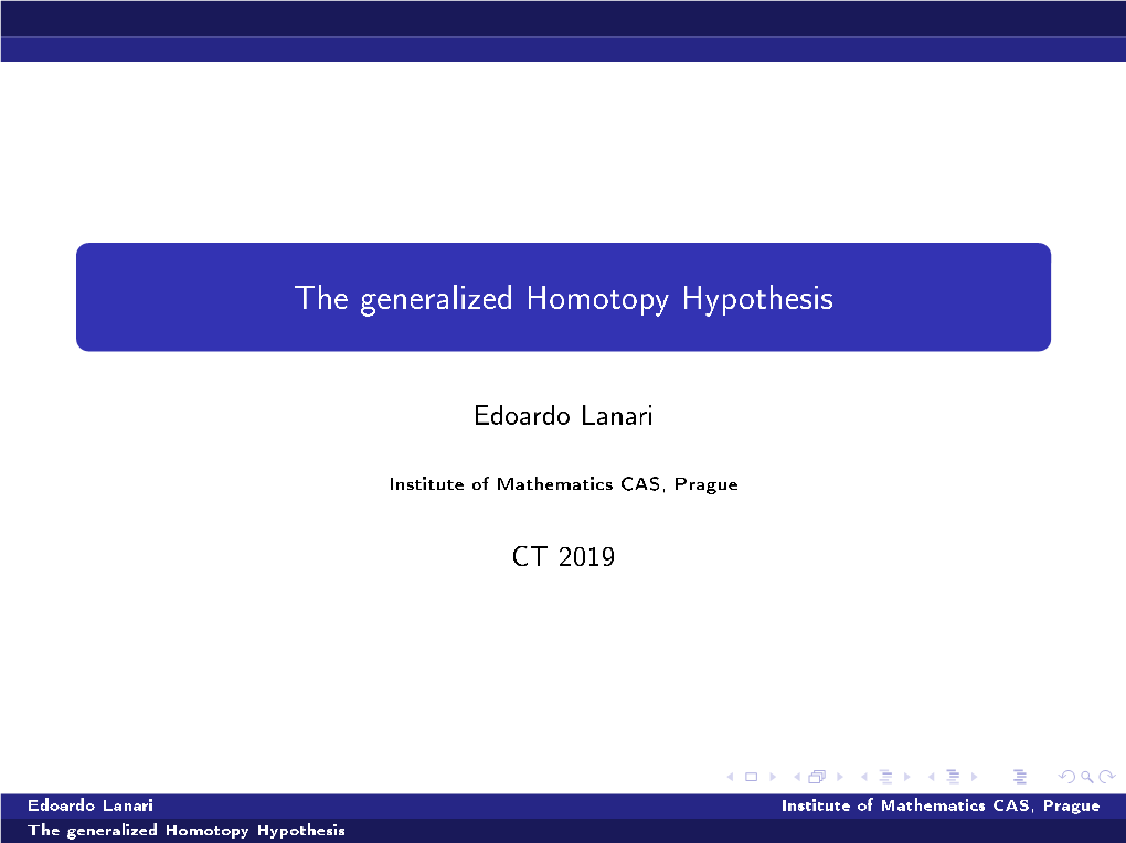 The Generalized Homotopy Hypothesis