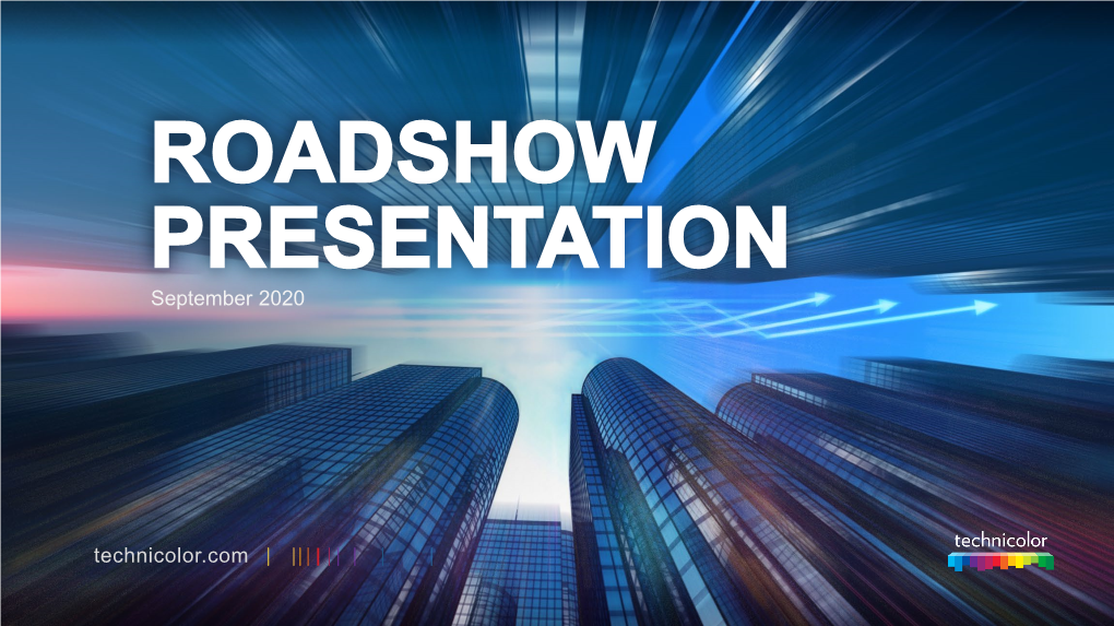 2 September 2020 ROADSHOW PRESENTATION