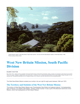 West New Britain Mission, South Pacific Division