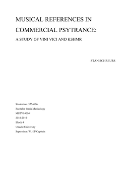 Musical References in Commercial Psytrance