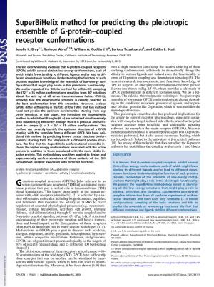 Superbihelix Method for Predicting the Pleiotropic Ensemble of G-Protein–Coupled Receptor Conformations
