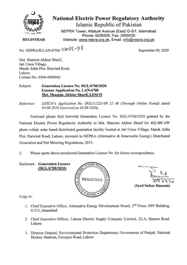 National Electric Power Regulatory Authority Islamic Republic of Pakistan