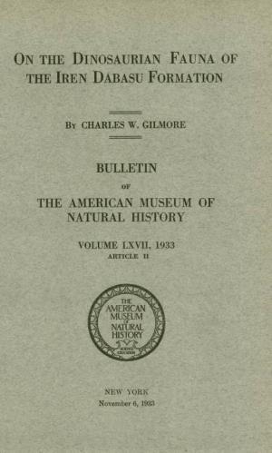 Museum of Na Tural Hitry, Volume Lxvii 19 33 Article