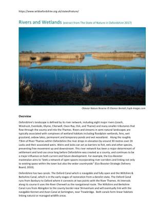 Rivers and Wetlands (Extract from the State of Nature in Oxfordshire 2017)
