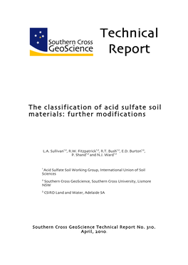 The Classification of Acid Sulfate Soil Materials: Further Modifications