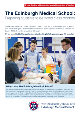 The Edinburgh Medical School: Preparing Students to Be World Class Doctors