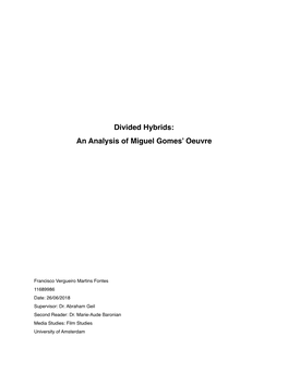 An Analysis of Miguel Gomes' Oeuvre