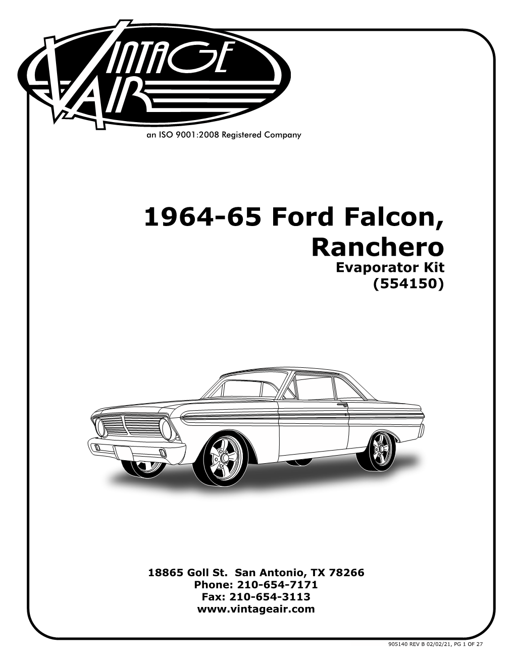 1964-65 Ford Falcon, Ranchero Evaporator Kit (554150)