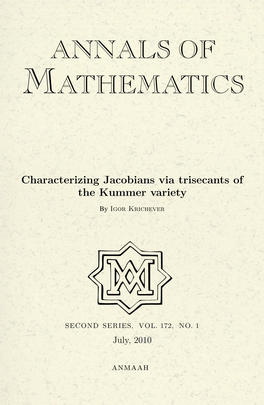 Characterizing Jacobians Via Trisecants of the Kummer Variety