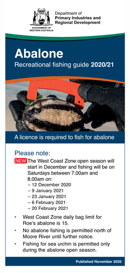 Abalone Recreational Fishing Guide 2020/21