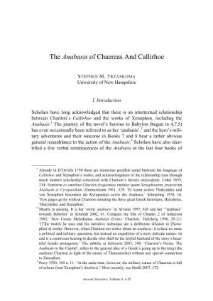 The Anabasis of Chaereas and Callirhoe
