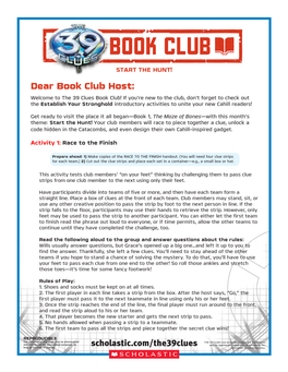 COLL014461-001 39 Clues Reading Club Maze of Bones Activity.Indd