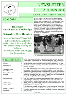 Newsletter Autumn 2014 Icknield Way Association