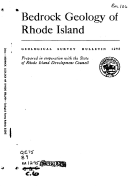 Bedrock Geology of Rhode Island