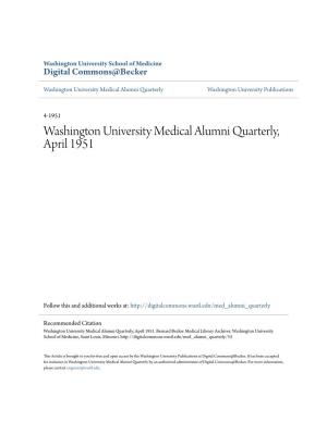 Washington University Medical Alumni Quarterly, April 1951