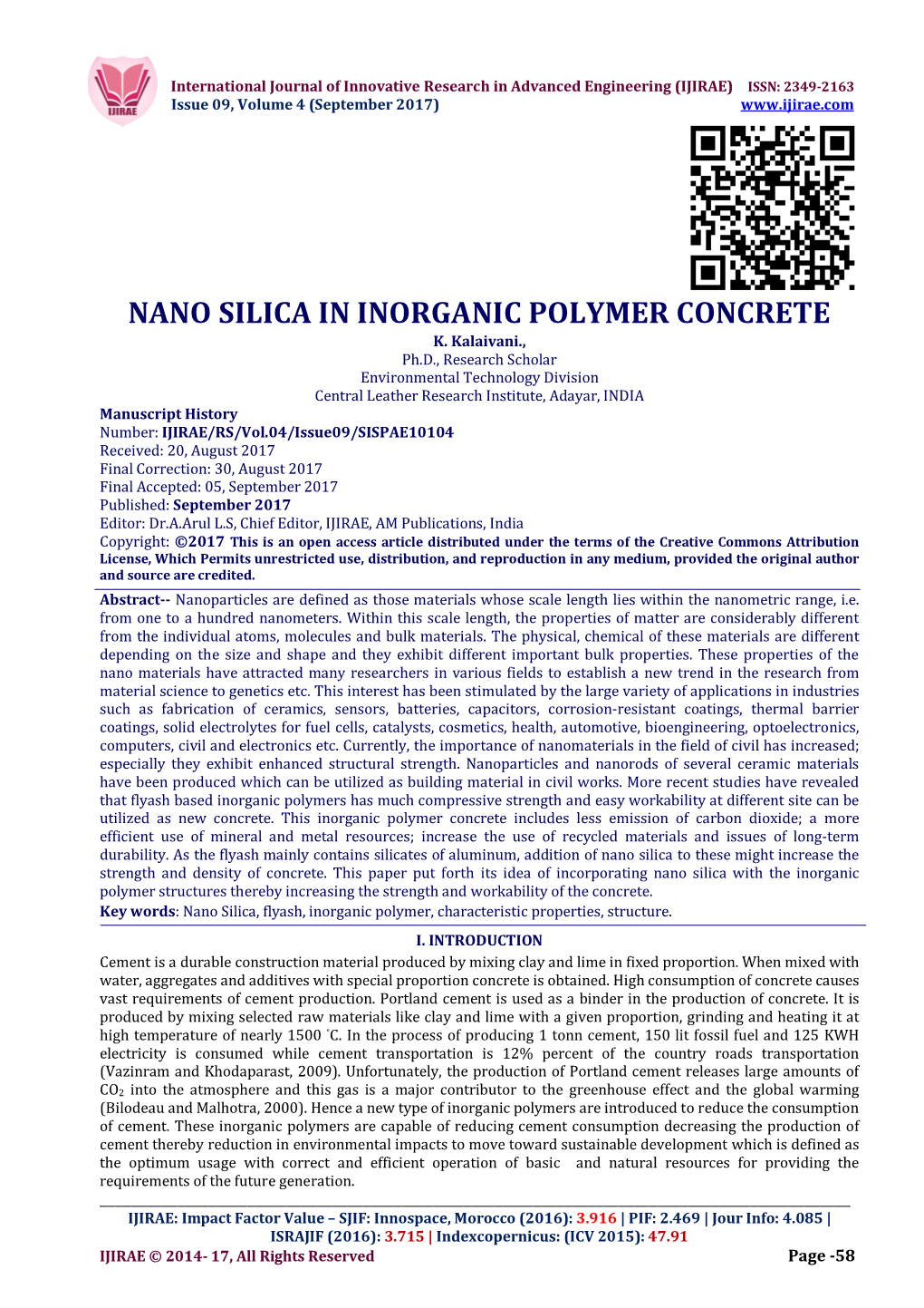 Nano Silica in Inorganic Polymer Concrete