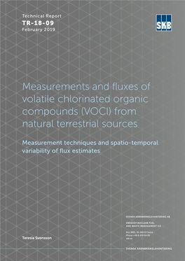Measurements and Fluxes of Volatile Chlorinated Organic Compounds (Vocl) from Natural Terrestrial Sources