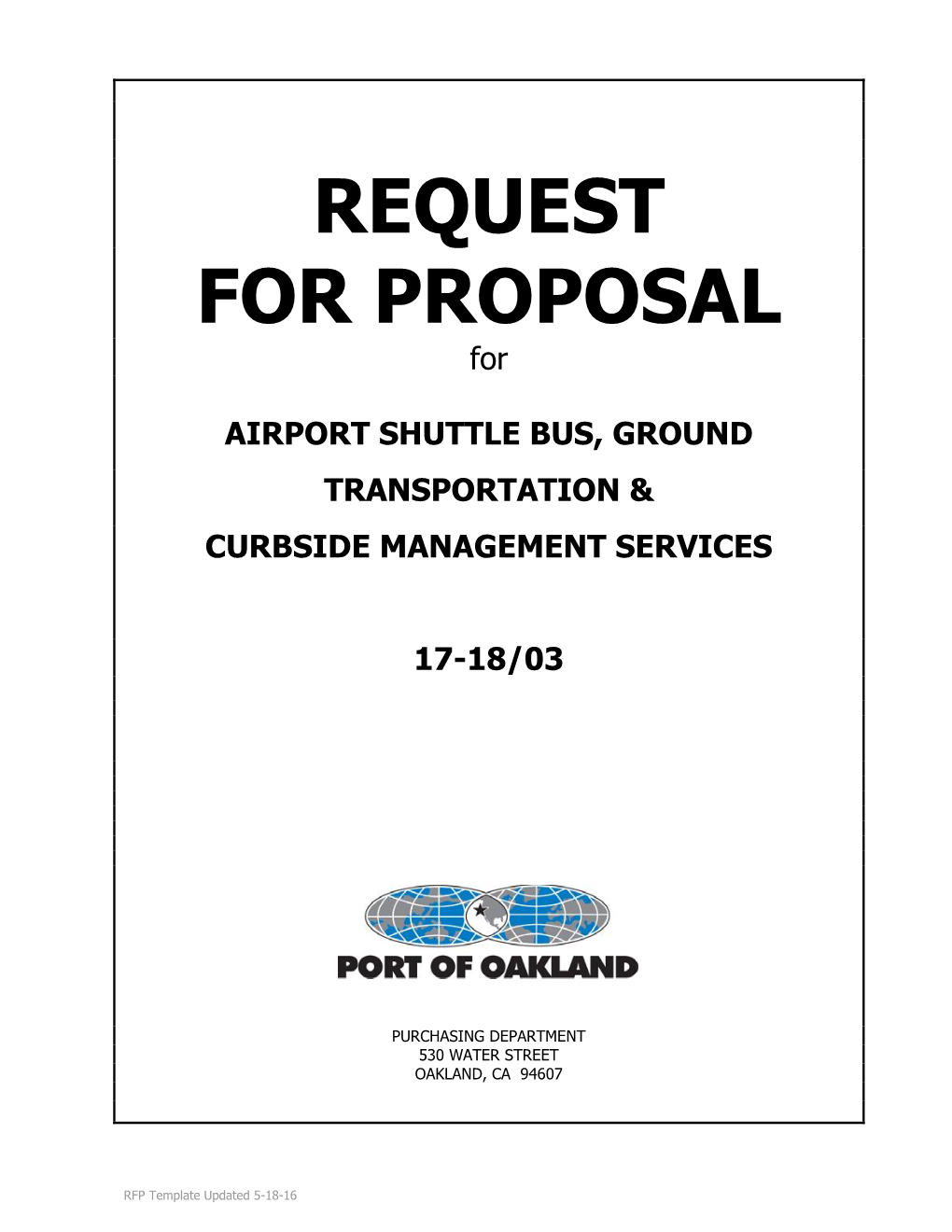 REQUEST for PROPOSAL For