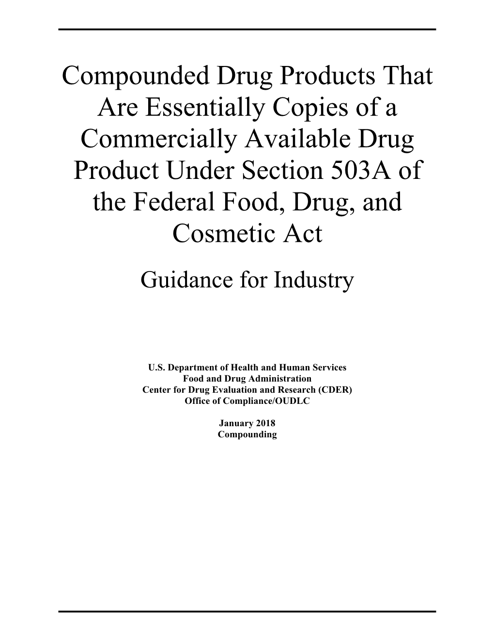 Product Under Section 503A of the Federal Food, Drug, and Cosmetic Act