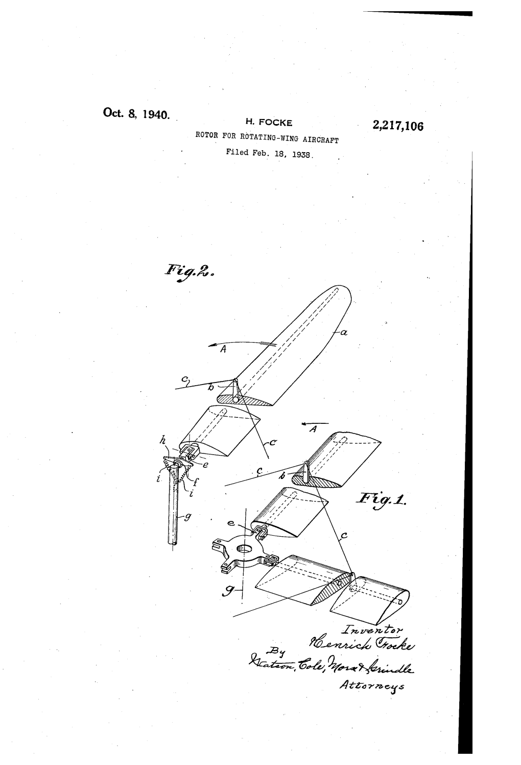 2217106 ROTOR for RÖTATING-WING AIRCRAFT Filed Feb . 18