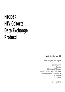 HICDEP: HIV Cohorts Data Exchange Protocol