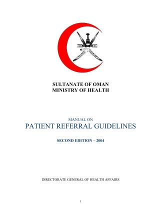 Patient Referral Guidelines