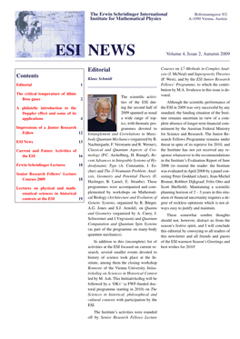 ESI NEWS Volume 4, Issue 2, Autumn 2009