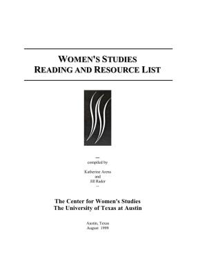 Women 'S Studies Reading and Resource List