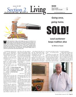 Section 2 PLEASANTON WEEKLY Livingliving Going Once, Going Twice, SOLD!