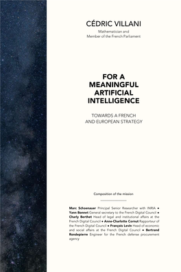 For a Meaningful Artificial Intelligence Cédric Villani