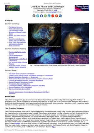 Quantum Reality and Cosmology
