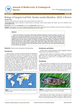 Biology of Gangetic Leaf Fish, Nandus Nandus (Hamilton, 1822): a Review