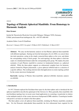 Topology of Platonic Spherical Manifolds: from Homotopy to Harmonic Analysis