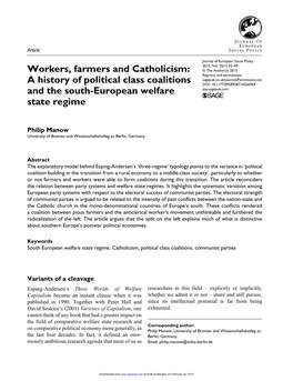 Workers, Farmers and Catholicism