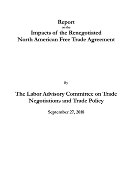 Labor Advisory Committee on Trade Negotiations and Trade Policy