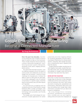 Google Enterprise for Manufacturing: Become a Connected Manufacturer