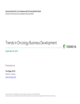 Trends in Oncology Business Development