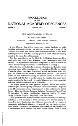 NATIONAL ACADEMY of SCIENCES Volume 18 April 15, 1932 Number 4
