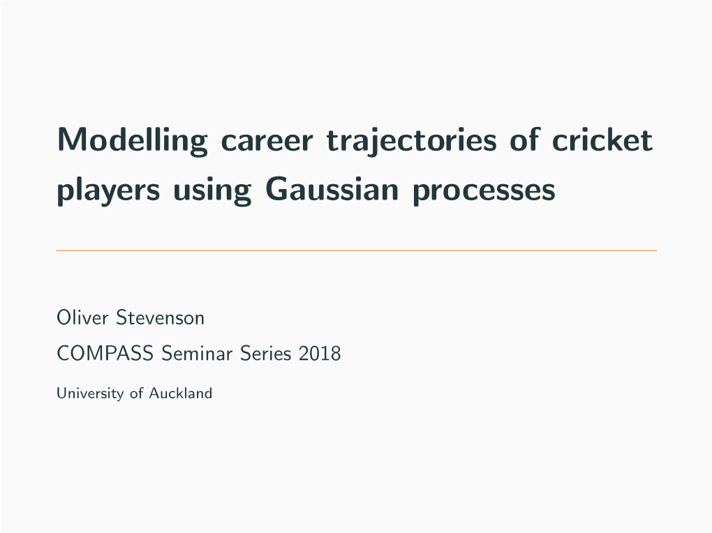 Modelling Career Trajectories of Cricket Players Using Gaussian Processes
